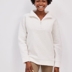 Talbots sherpa half zip stand collar pullover NWOT
